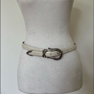 Beautiful genuine leather white belt